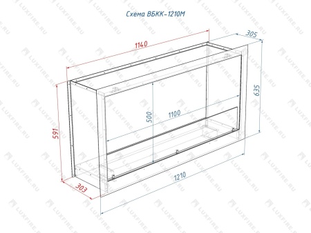 Встроенный биокамин Lux Fire Кабинет 1210 М по цене 82 390 руб.