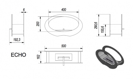 Настольный биокамин Kratki ECHO белый по цене 