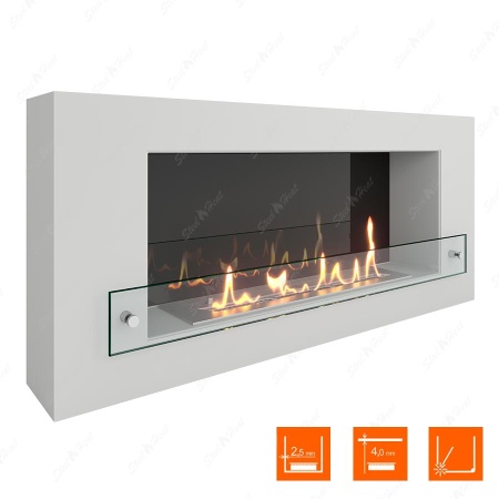 Биокамин SteelHeat WALL 900 белый (стекло) по цене 29 900 руб.